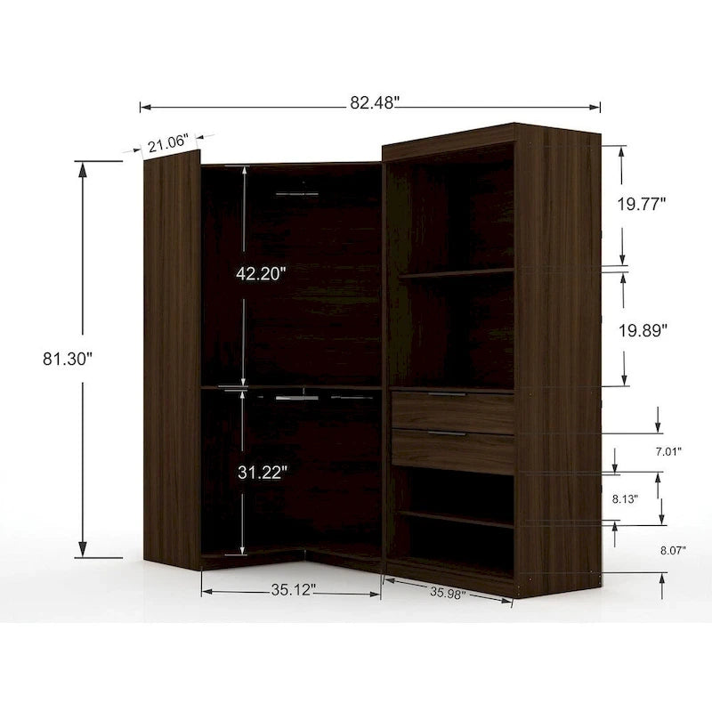 Penderie de coin moderne Mulberry 3.0 (2 éléments)