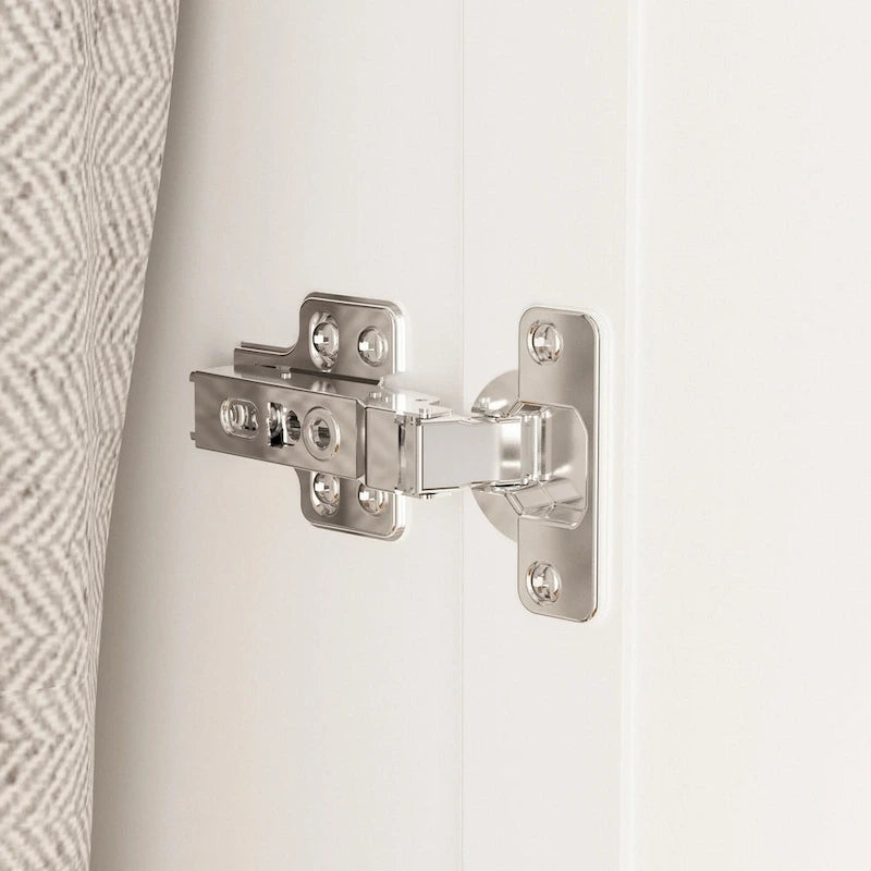 Armoires penderies blanches laquées de 180 cm de haut avec portes miroir