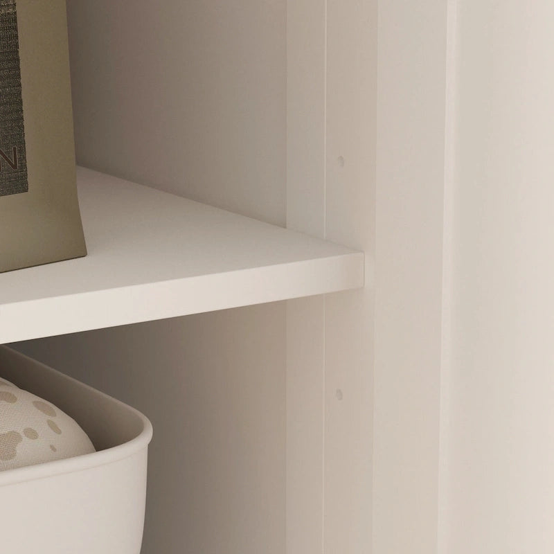 Armoires penderies blanches laquées de 180 cm de haut avec portes miroir