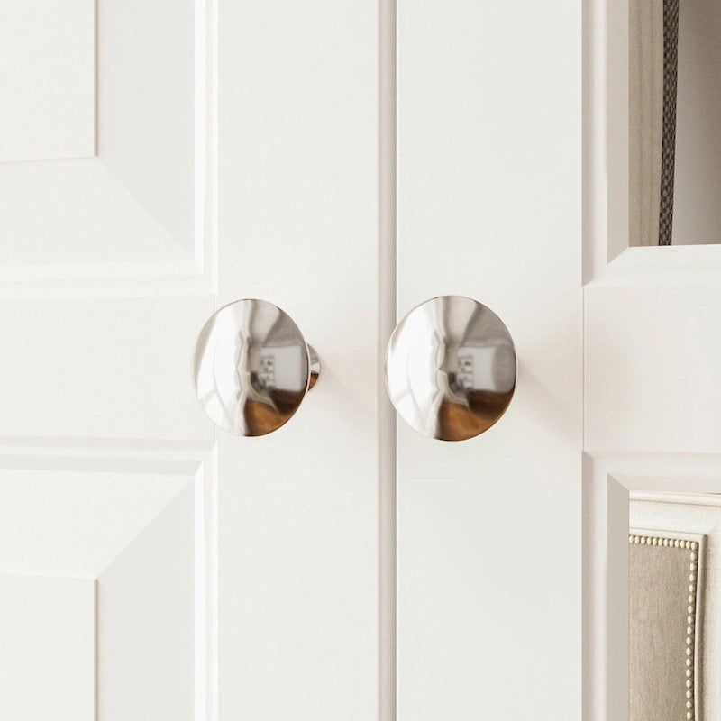 Armoires penderies blanches laquées de 180 cm de haut avec portes miroir