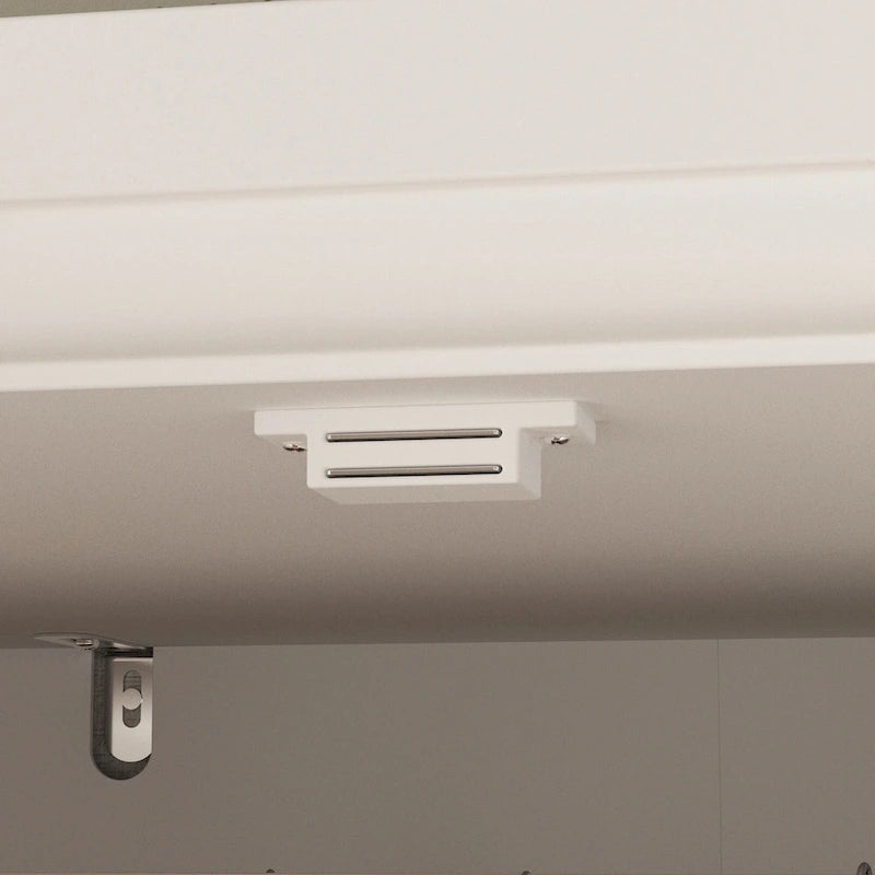 Armoires penderies blanches laquées de 180 cm de haut avec portes miroir