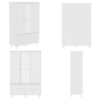 Armoires penderies blanches laquées de 180 cm de haut avec portes miroir