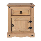 Table de chevet en bois 1 porte 1 tiroir Collection Corona