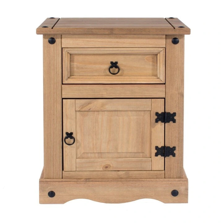 Table de chevet en bois 1 porte 1 tiroir Collection Corona