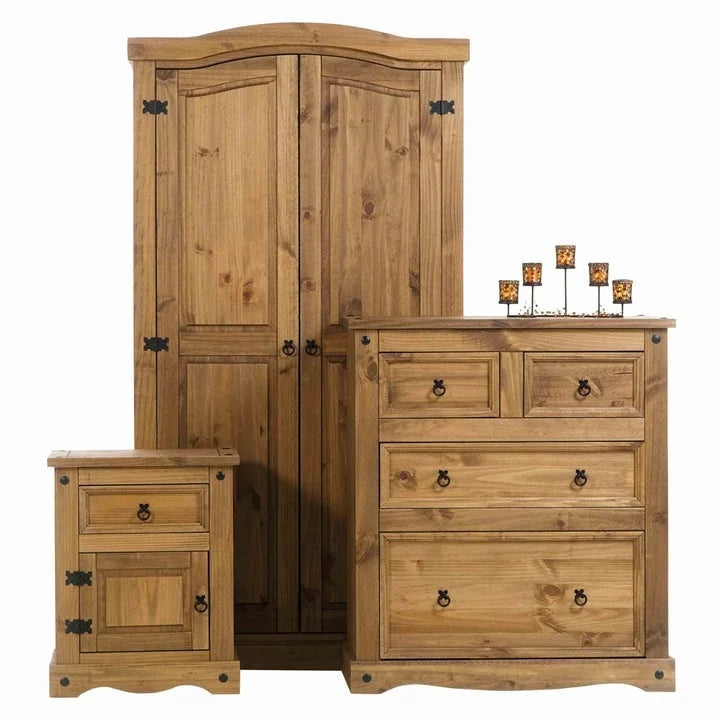 Table de chevet en bois 1 porte 1 tiroir Collection Corona
