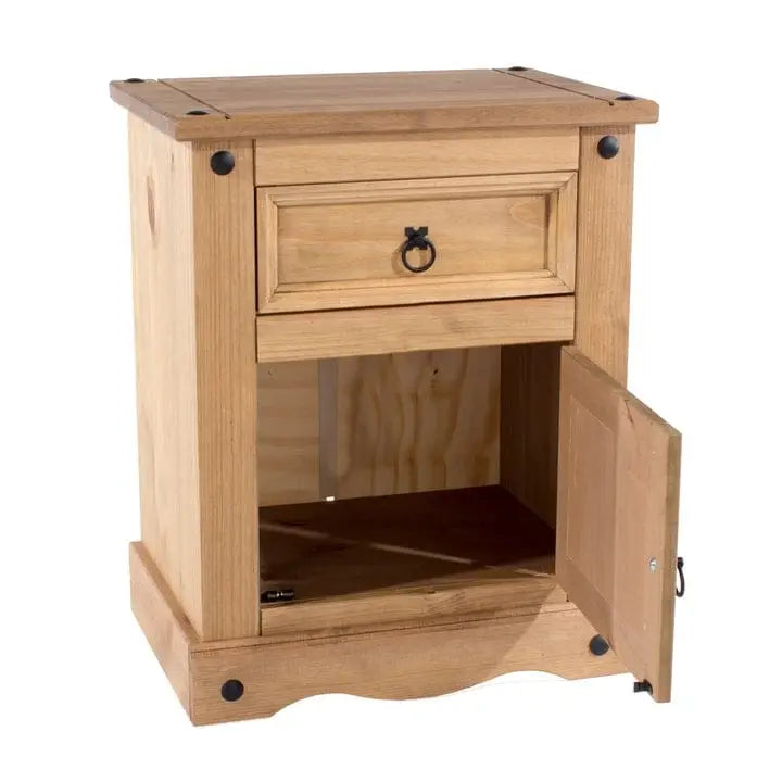 Table de chevet en bois 1 porte 1 tiroir Collection Corona