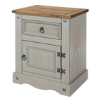 Table de chevet en bois 1 porte 1 tiroir Collection Corona