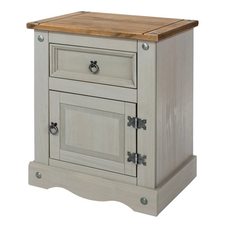 Table de chevet en bois 1 porte 1 tiroir Collection Corona