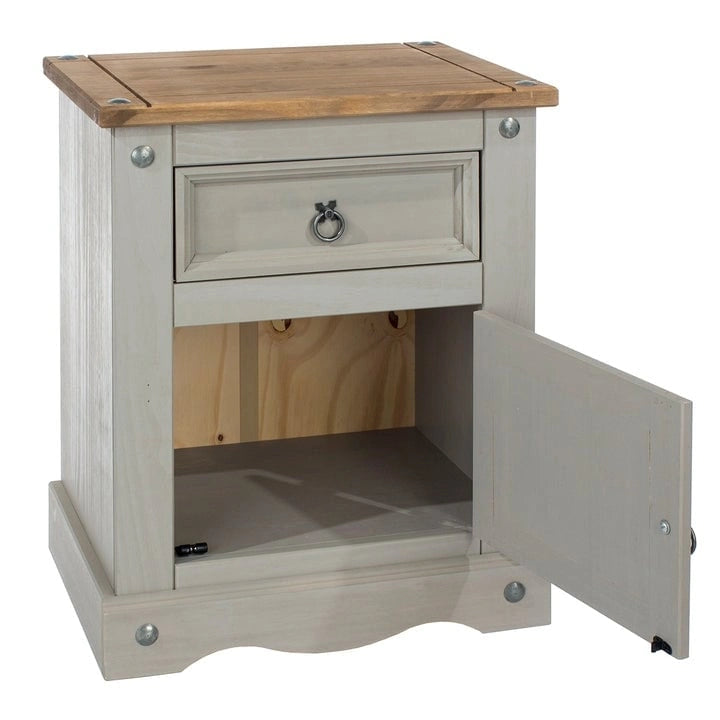 Table de chevet en bois 1 porte 1 tiroir Collection Corona