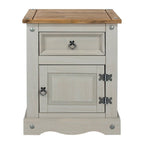 Table de chevet en bois 1 porte 1 tiroir Collection Corona