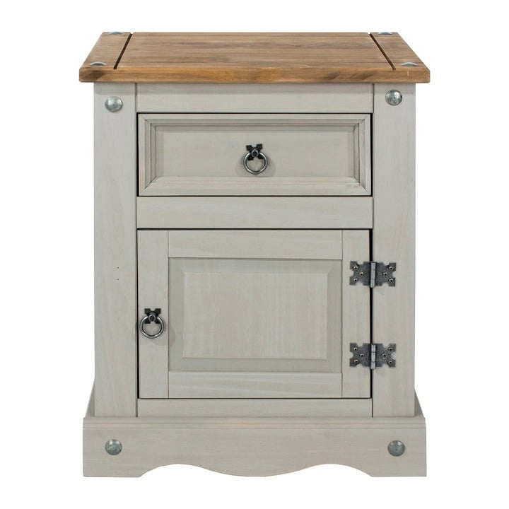Table de chevet en bois 1 porte 1 tiroir Collection Corona