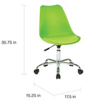 Chaise de bureau Emerson pneumatique avec piètement chromé