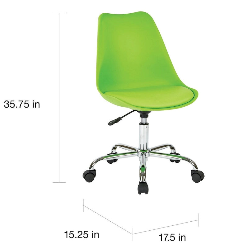 Chaise de bureau Emerson pneumatique avec piètement chromé