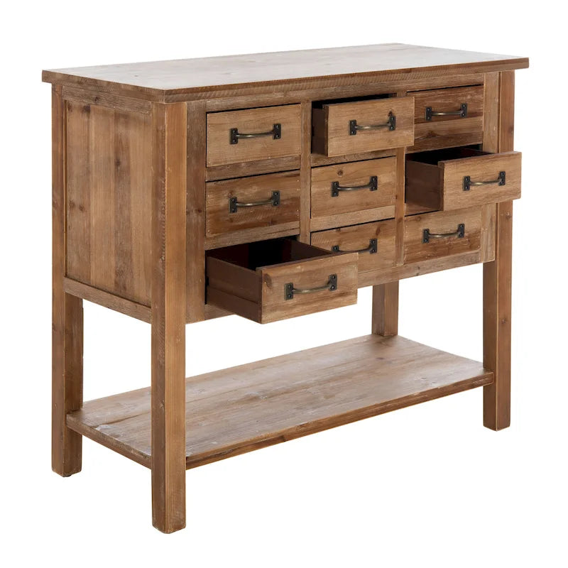 Commode Neppie en chêne naturel à 9 tiroirs