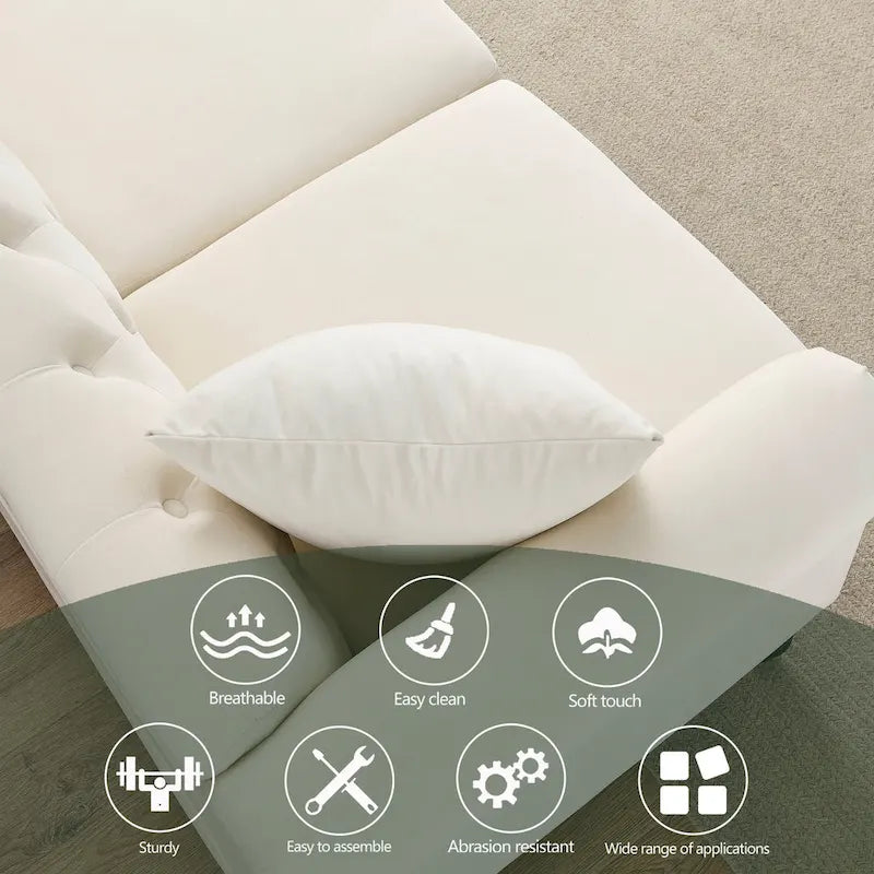 [Vidéo] Canapé Chesterfield 79 en Velours Gris pour Salon, Canapé 3 Places Capitonné avec Accoudoirs Ronds et Clous pour Salo