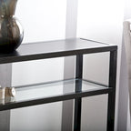 Console de salon moderne Baldrick 50, longue, avec étagère