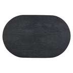 Table basse de 38 pouces, plateau oblong en bois de manguier avec pied boule moderne