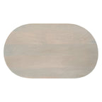 Table basse de 38 pouces, plateau oblong en bois de manguier avec pied boule moderne