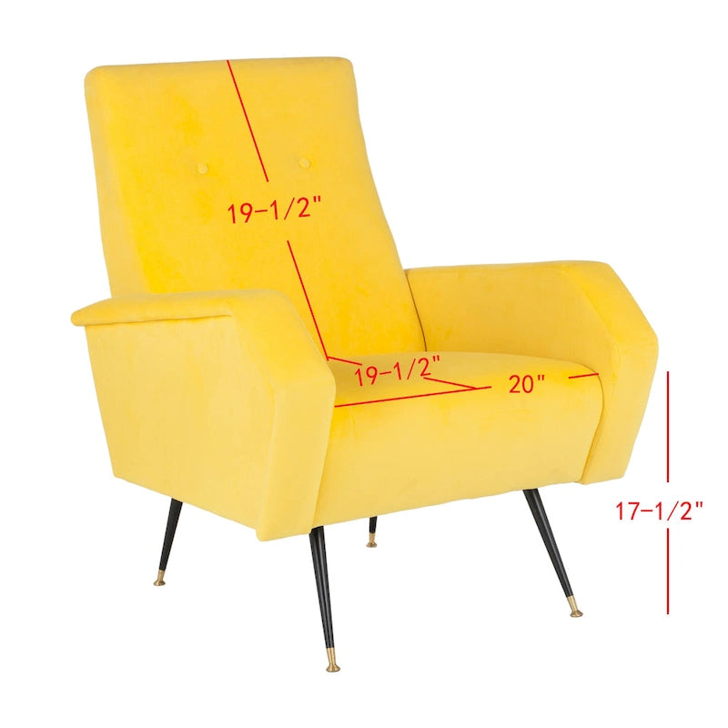 Fauteuil club rétro moderne du milieu du siècle Senja – 27,5 x 34,8 x 37 po – 28 larg. x 35 prof. x 37 haut.