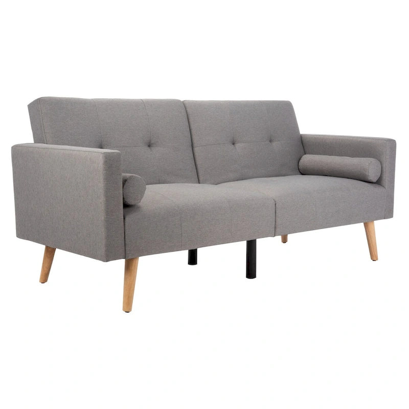 Lit futon pliable Tamekia avec oreiller - 74,8 x 31,9 x 34,7