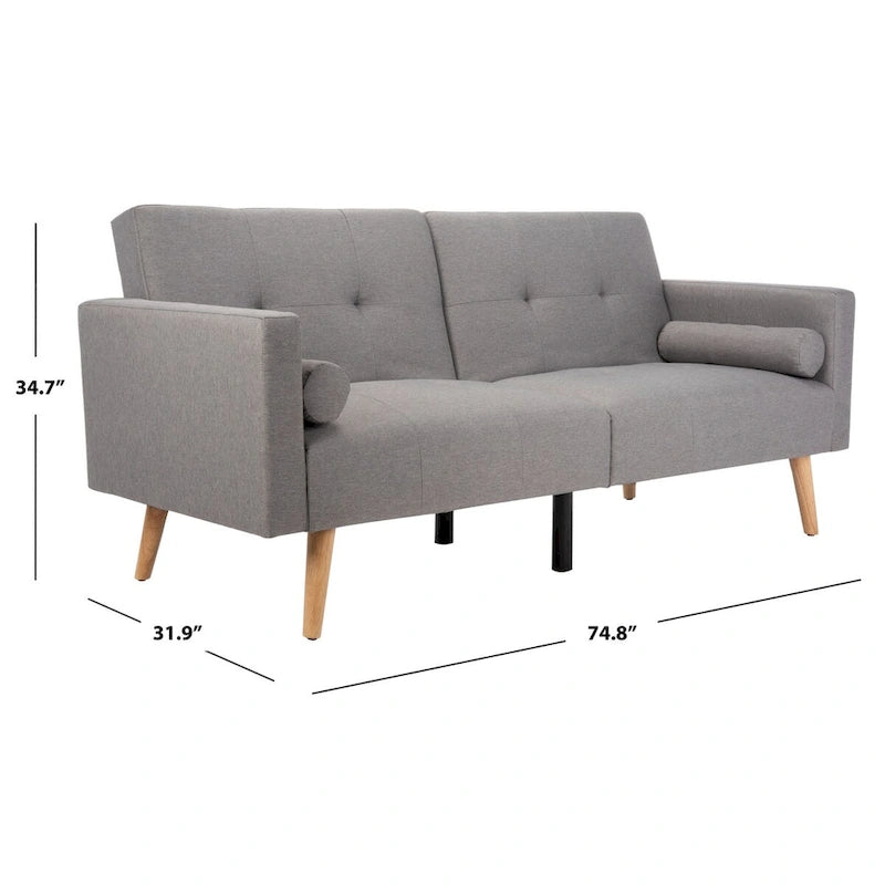 Lit futon pliable Tamekia avec oreiller - 74,8 x 31,9 x 34,7