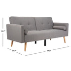 Lit futon pliable Tamekia avec oreiller - 74,8 x 31,9 x 34,7