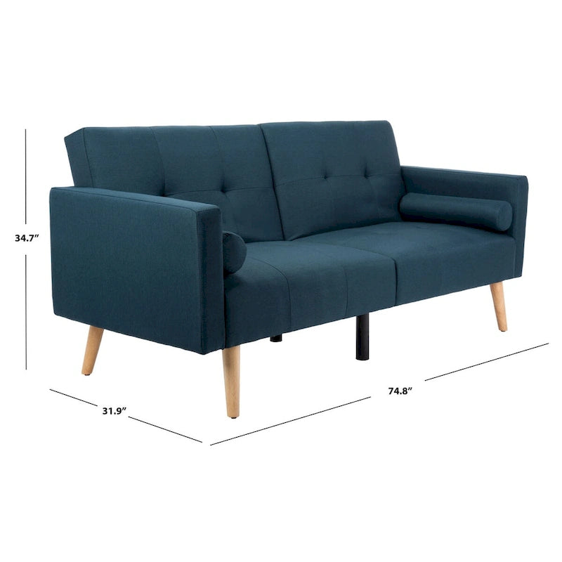 Lit futon pliable Tamekia avec oreiller - 74,8 x 31,9 x 34,7