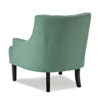 Fauteuil d'appoint en chenille sarcelle avec dossier capitonné