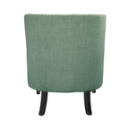 Fauteuil d'appoint en chenille sarcelle avec dossier capitonné