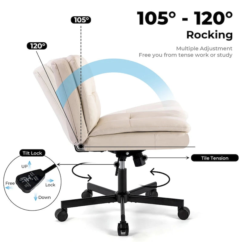 Fauteuil de bureau pivotant sans accoudoirs grande taille