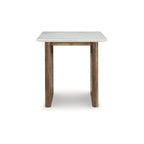 Table d'appoint Isanti marron clair/blanc - 23,13 larg. x 23,13 prof. x 22,63 haut.