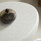 43,31Table basse elliptique en fibre de verre pour salon, table vintage, table centrale irrégulière, aucun assemblage nécessaire