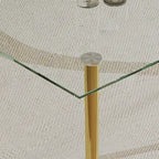 Table à manger en verre trempé de 0,32 po d'épaisseur avec pieds en acier inoxydable pour petits espaces, salle à manger