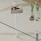 Table à manger en verre trempé de 0,32 po d'épaisseur avec pieds en acier inoxydable pour petits espaces, salle à manger