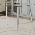 Table à manger en verre trempé de 0,32 po d'épaisseur avec pieds en acier inoxydable pour petits espaces, salle à manger