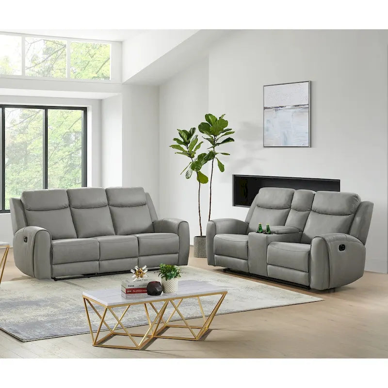 Canapé et fauteuil inclinables de transition Wesley, gris